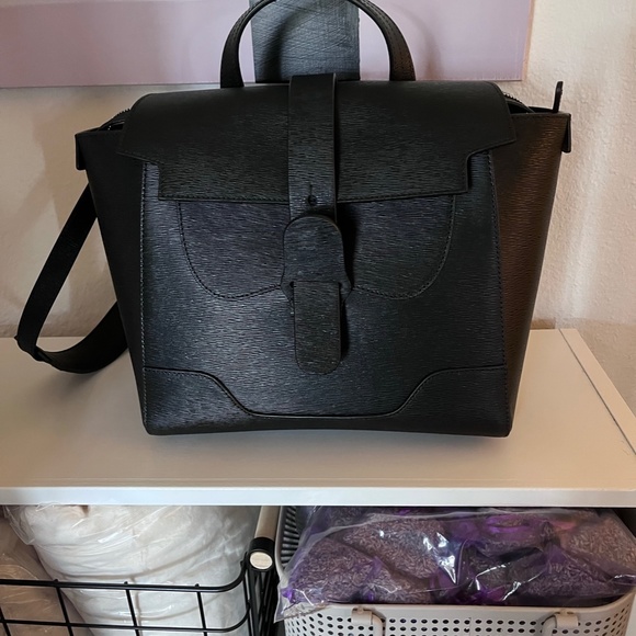 COPY - Senreve Midi Maestra in Onyx Mimosa Leather with Silver Hardware main image 8